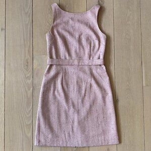 Pink Wool Tweed Dress w/ Multicolor and Gold Speckles, Max and Cleo, Size 4